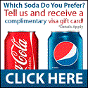 Register and vote on Coke or Pepsi